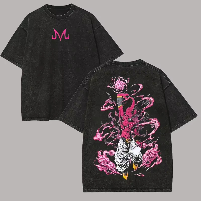 Acid Wash Vintage Graphic T Shirt - Buu T Shirt Dragon Ball Z