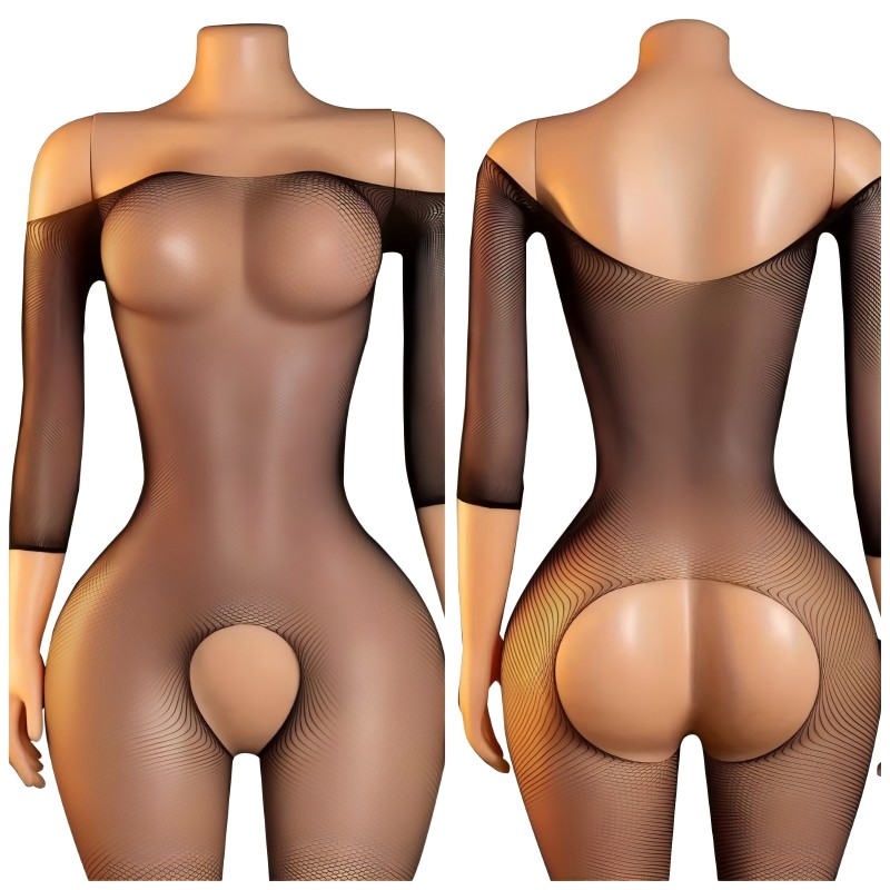 Underwear - Sexy Crotchless Tights Women High Fishnet