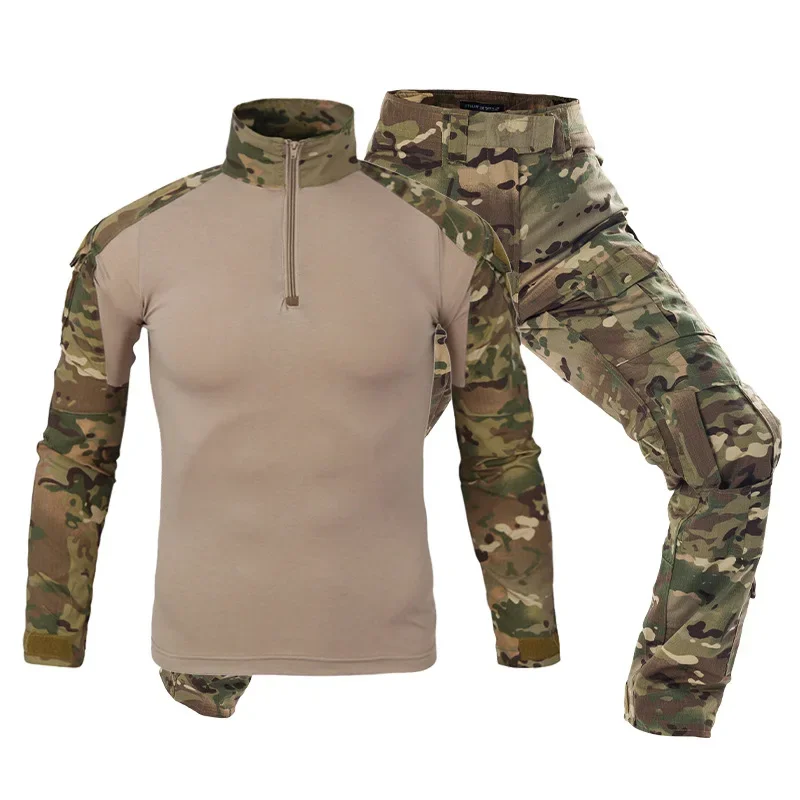 Tactical Military Shirt Cargo - Men's Tactical Combat Uniform Set Black