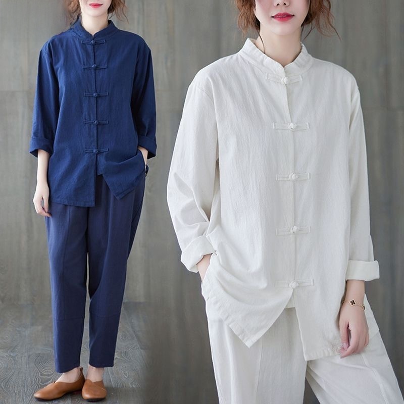 Mens Linen Shirt Long Sleeve - Loose Cotton Linen Shirt Long Sleeve