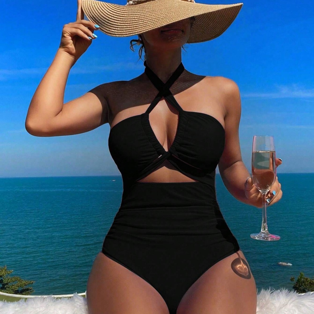 Women Swimsuit Halter Neck Sol - Suits review and price