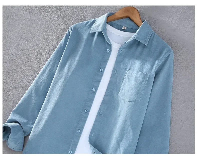 Spring Fall Mens Long Sleeve W - Corduroy Button Up Shirt Men review and price