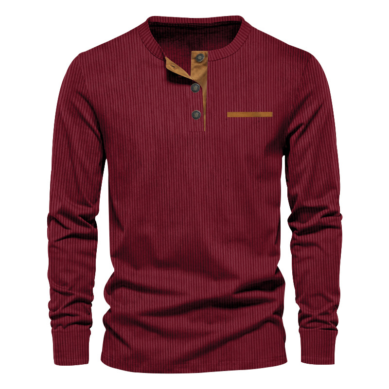 New Men's Long Sleeve T-shirt  - Corduroy Button Up Shirt Men review and price