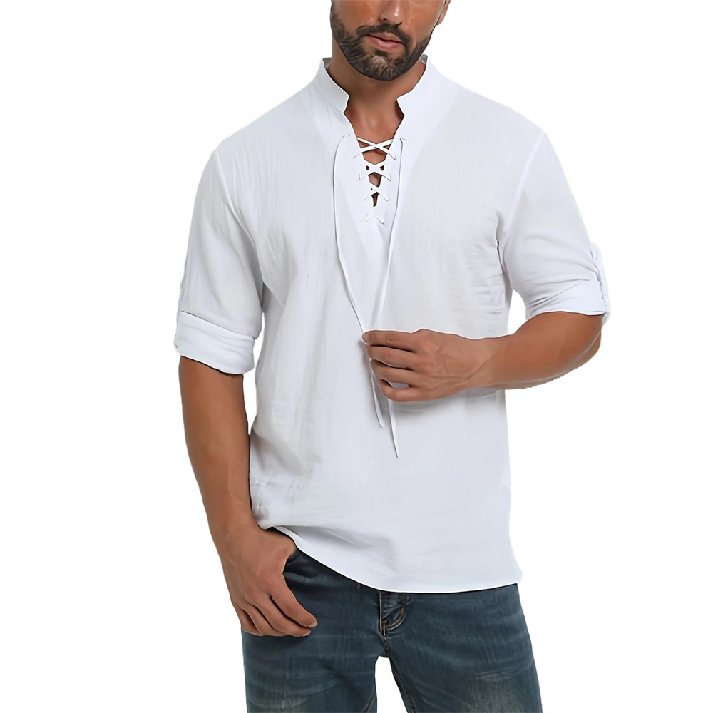 Spring Autumn Men's Pirate Shi - Medieval Gothic Lace Up Pirate Shirt review and price