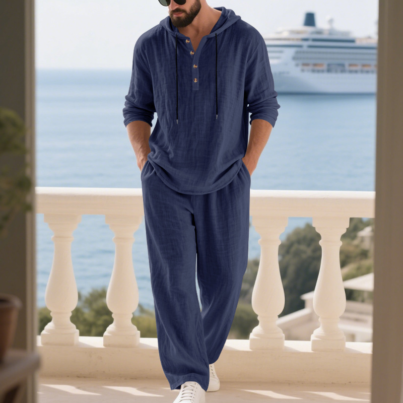 Cross-border Autumn Linen Men' - Mens Linen Shirt Long Sleeve review and price