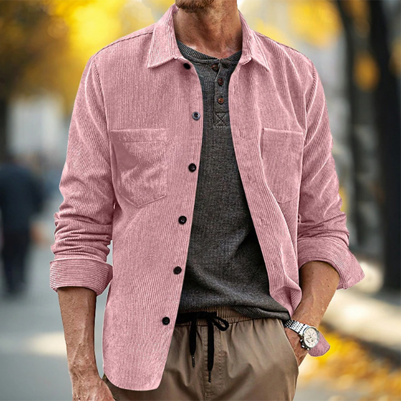 Spring Fall Daily Leisure Mens - Corduroy Button Up Shirt Men review and price