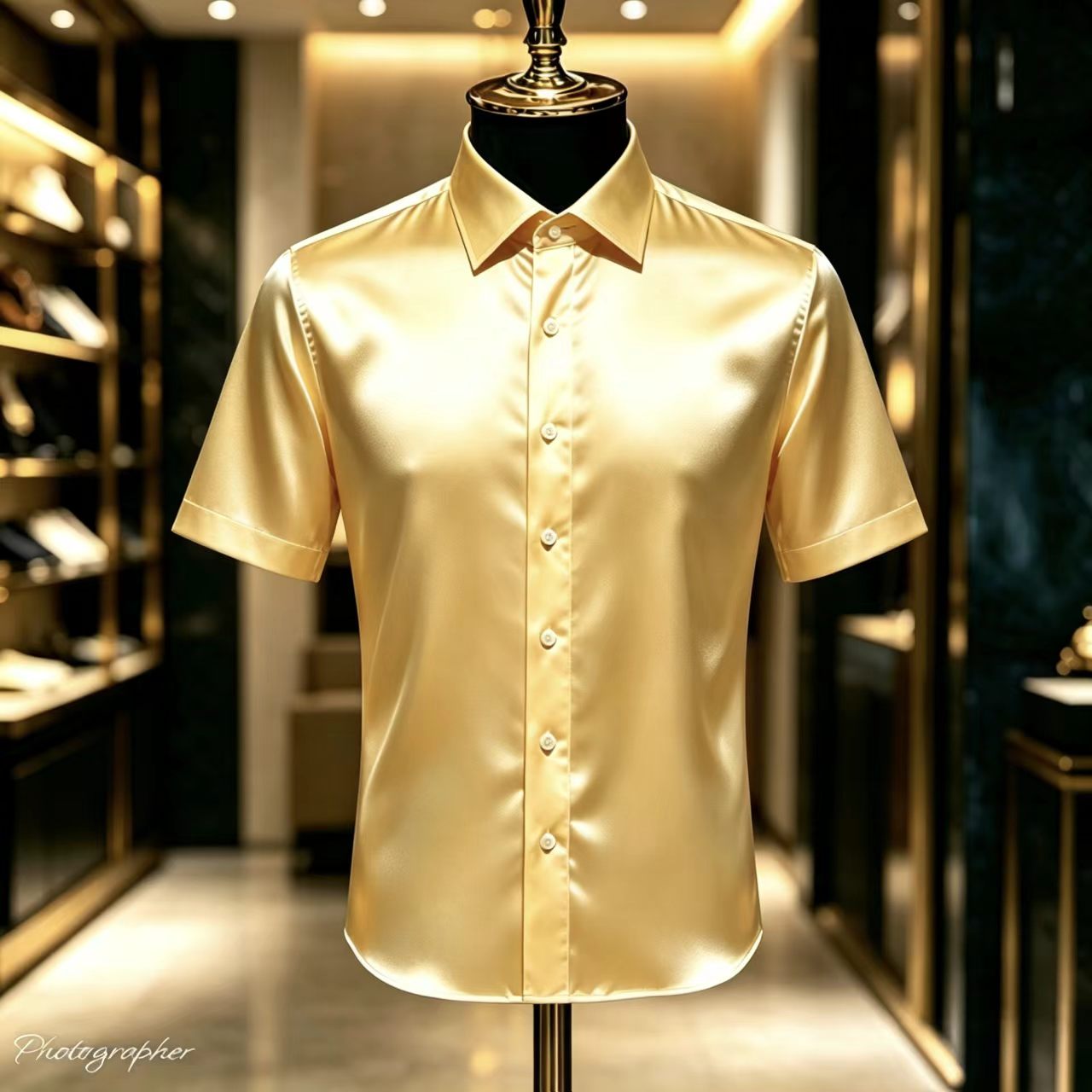 Men's Solid Color Satin Short- - Mens Satin Silk Dress Shirt review and price
