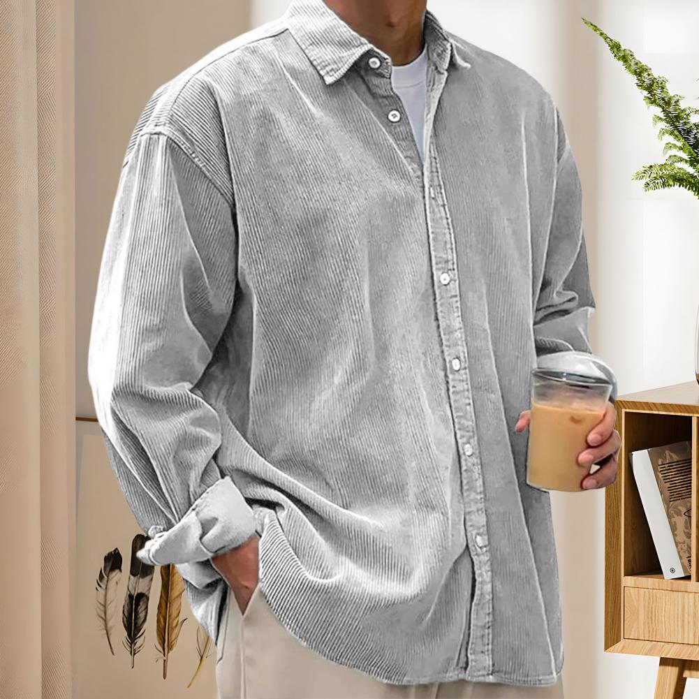 Outdoor Casual Mens Solid Colo - Corduroy Button Up Shirt Men review and price