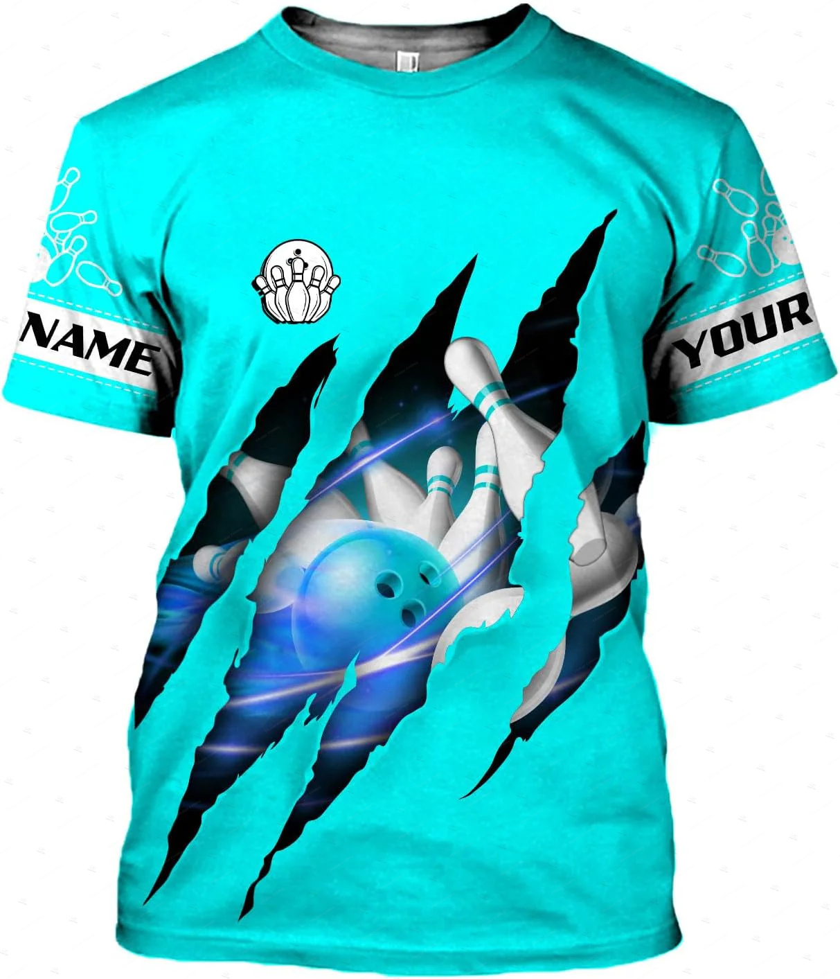 Custom Name Gradient Bowling F - Short Sleeve Bowling Shirt Retro review and price