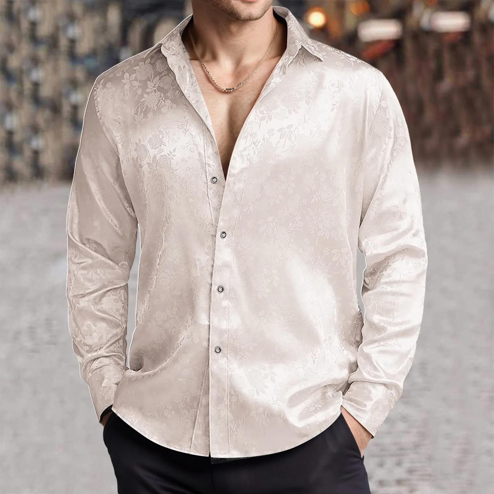 Mens Imitation Silk Satin Dres - Mens Satin Silk Dress Shirt review and price