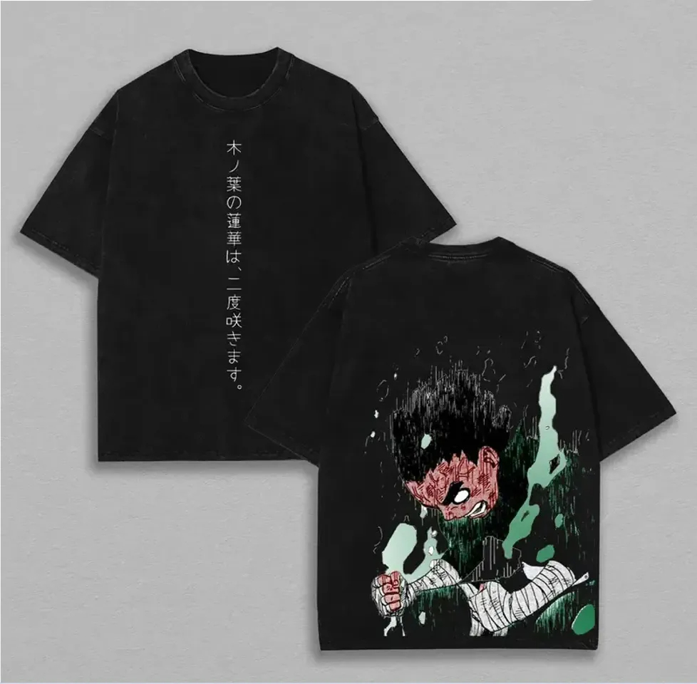 Rock Lee T Shirt Naruto Men Ac - Acid Wash Vintage Graphic T Shirt review and price