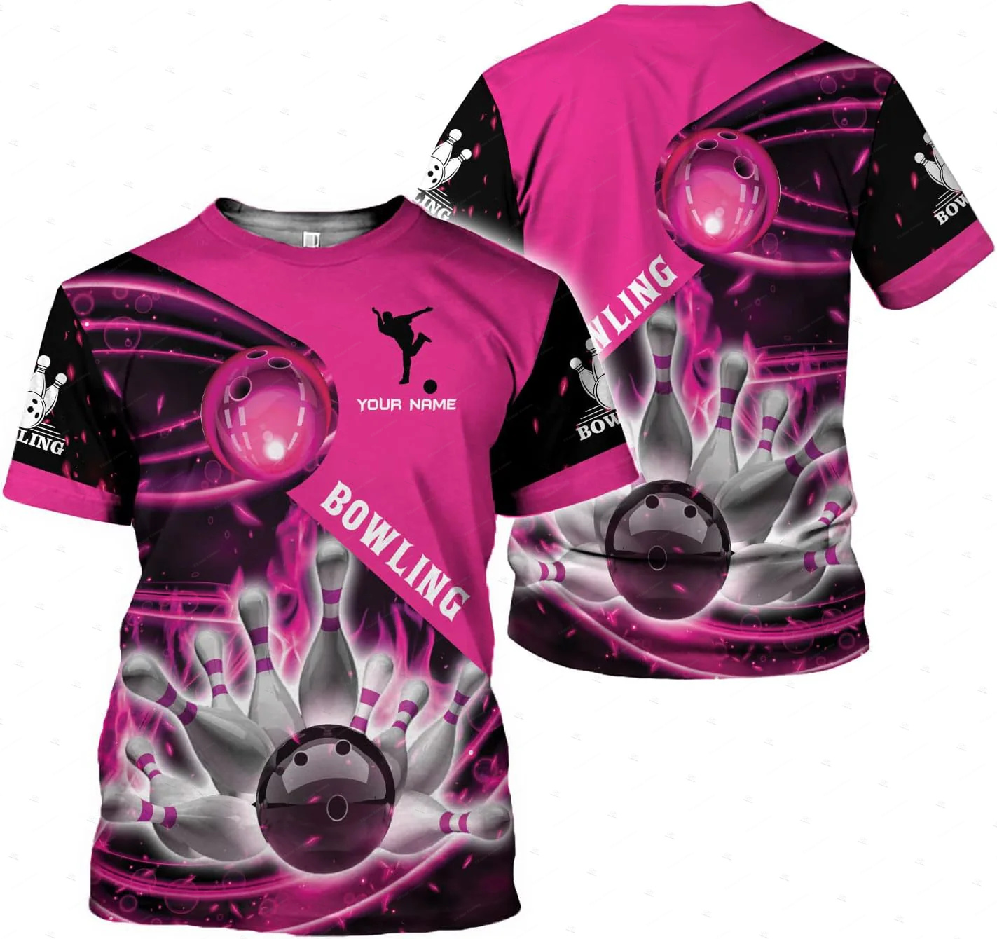 Custom Name Gradient Bowling F - Short Sleeve Bowling Shirt Retro review and price