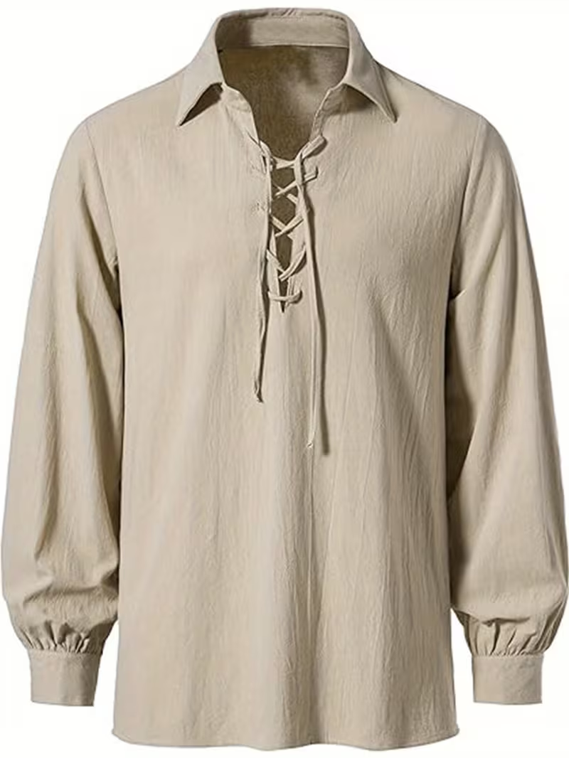 Men Renaissance Viking Pirate  - Medieval Gothic Lace Up Pirate Shirt review and price