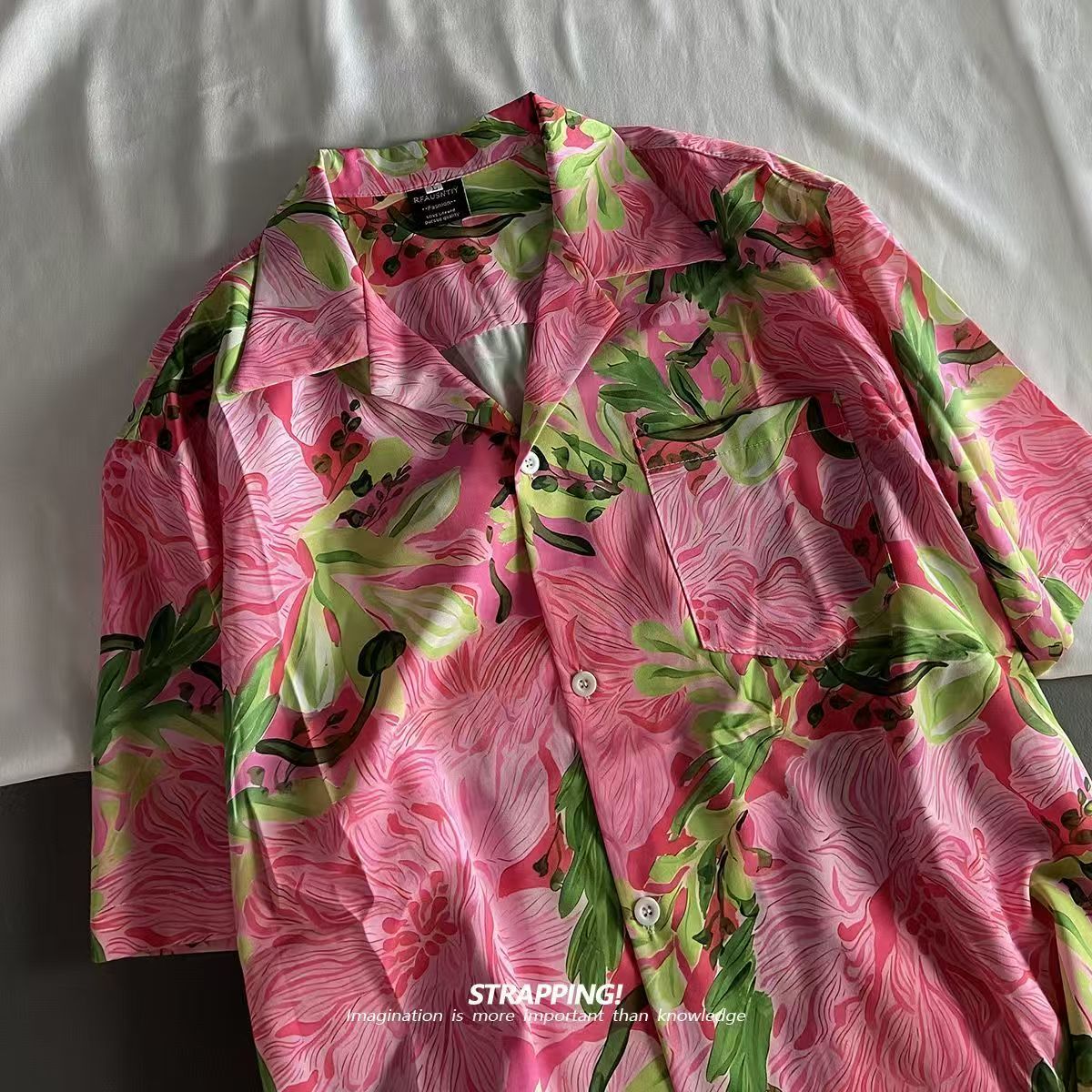 Pink Graffiti Floral Cuban Col - Vintage Hawaiian Floral Shirt review and price