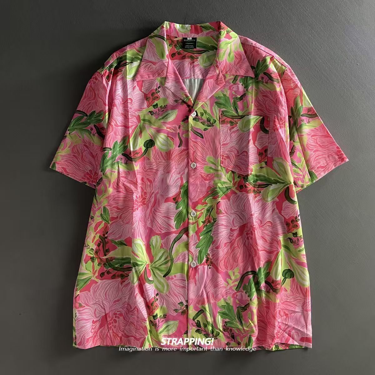 Pink Graffiti Floral Cuban Col - Vintage Hawaiian Floral Shirt review and price