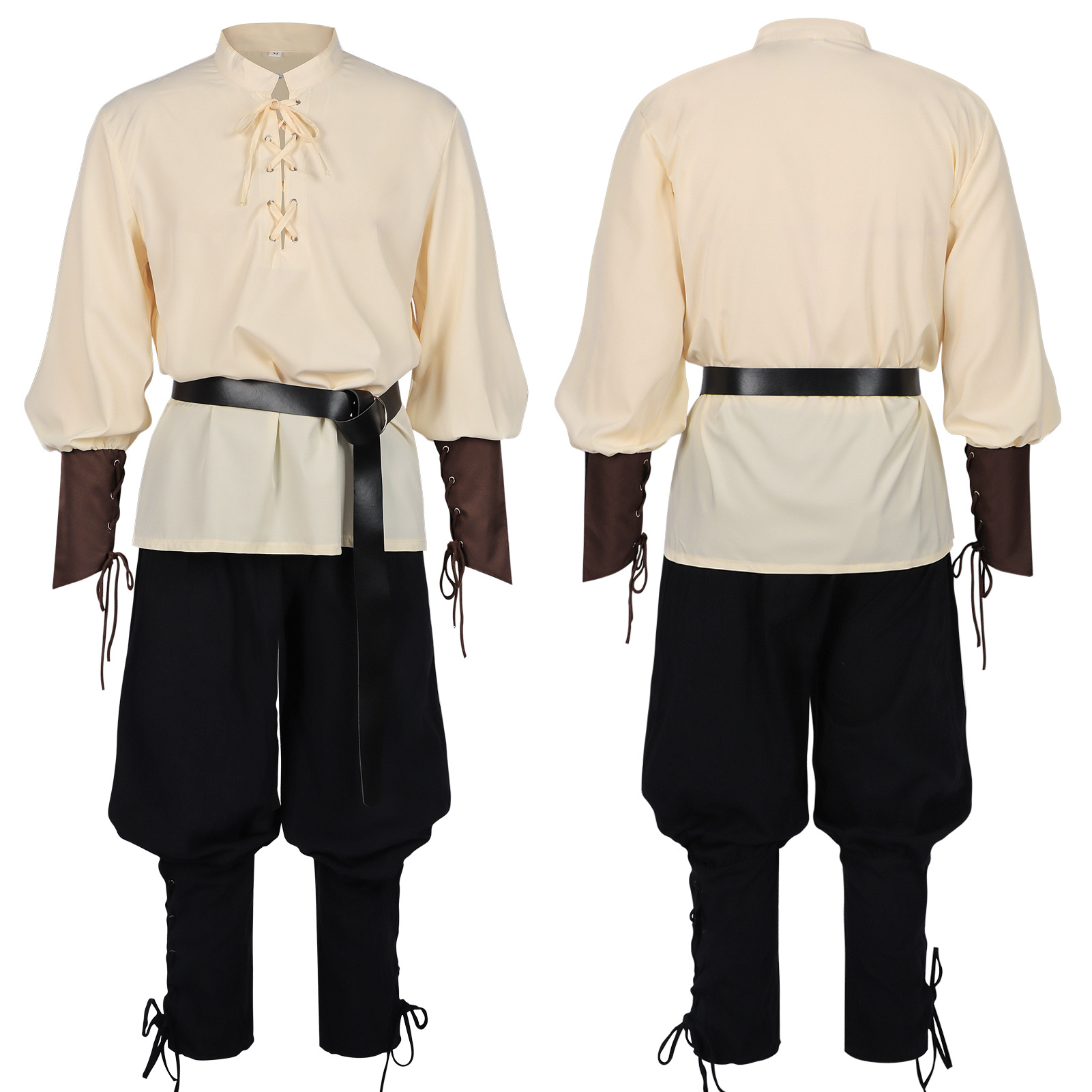 Men's Medieval Renaissance LAR - Medieval Gothic Lace Up Pirate Shirt review and price