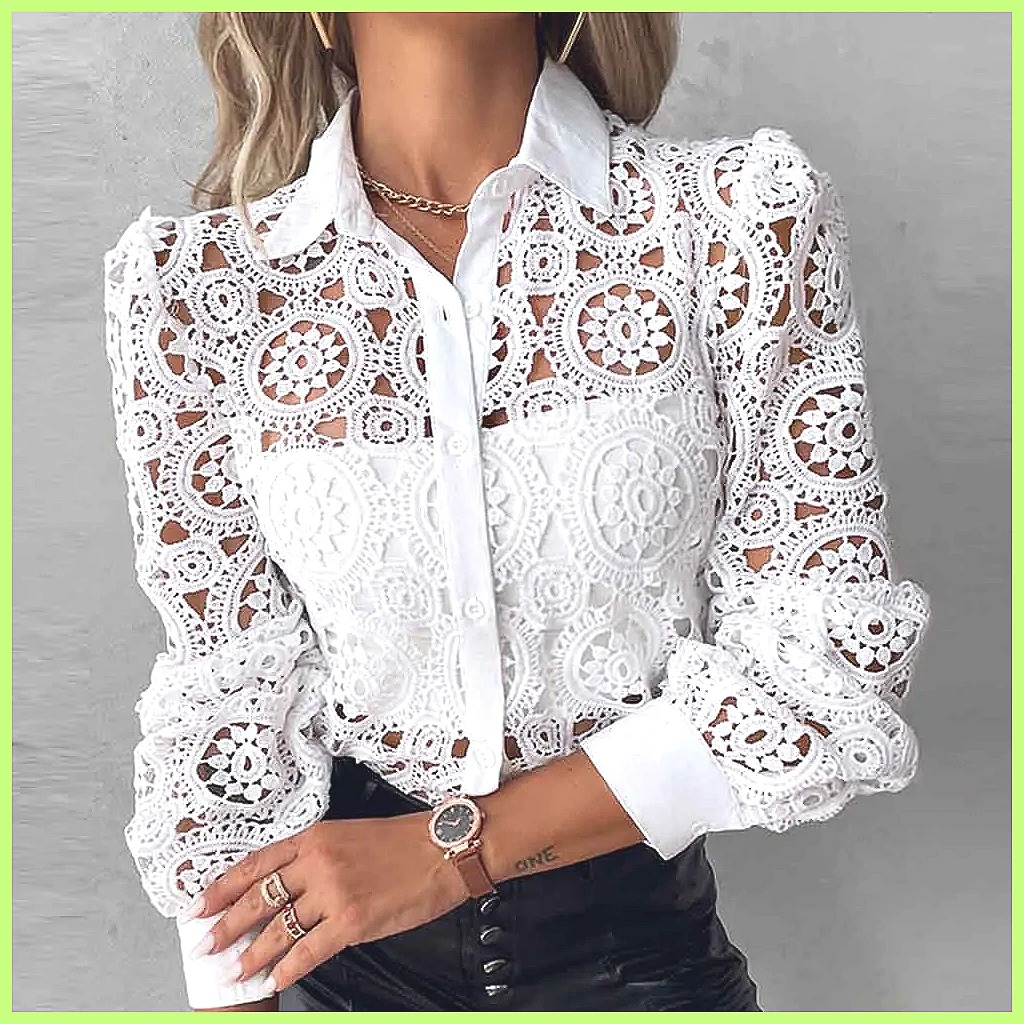 2025 Women's White Lace Shirt, - Shirts review and price