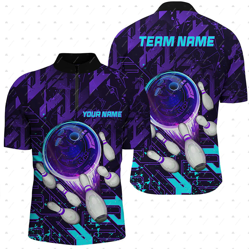Custom Name Bowling Skull Colo - Short Sleeve Bowling Shirt Retro review and price