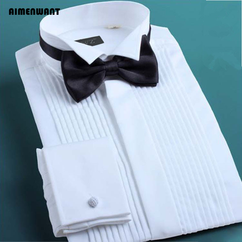 AIMENWANT 2024 Tuxedo Shirts M - Mandarin Collar Formal Shirt Slim Fit review and price