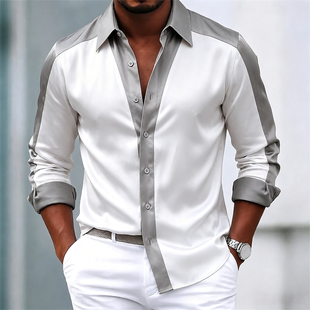 Men's shirt satin shirt dress  - Mens Satin Silk Dress Shirt review and price