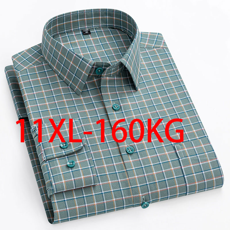 New 11XL 10XL Extra large men' - Oxford Cotton Casual Shirt Business review and price